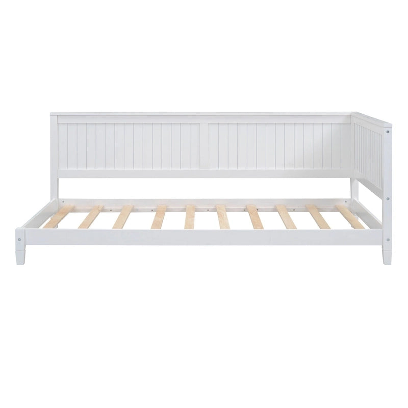 Lit de repos en bois avec dossier et accoudoirs