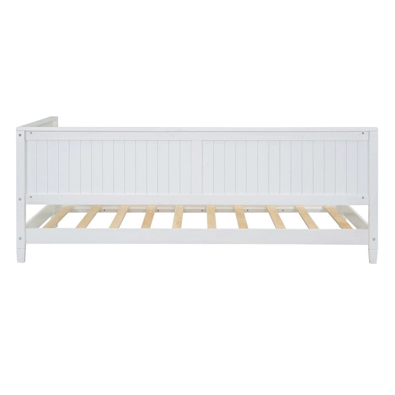 Lit de repos en bois avec dossier et accoudoirs