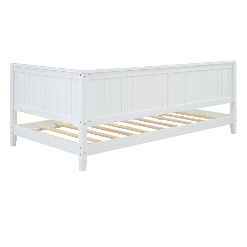 Lit de repos en bois avec dossier et accoudoirs