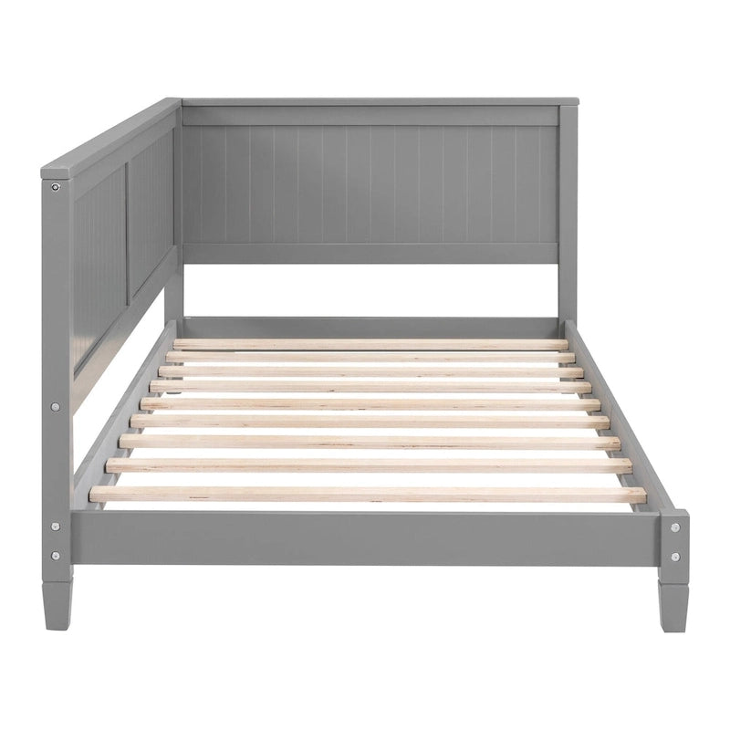 Lit de repos en bois avec dossier et accoudoirs