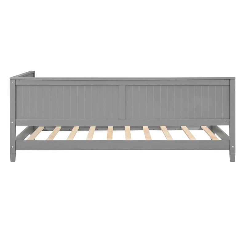 Lit de repos en bois avec dossier et accoudoirs