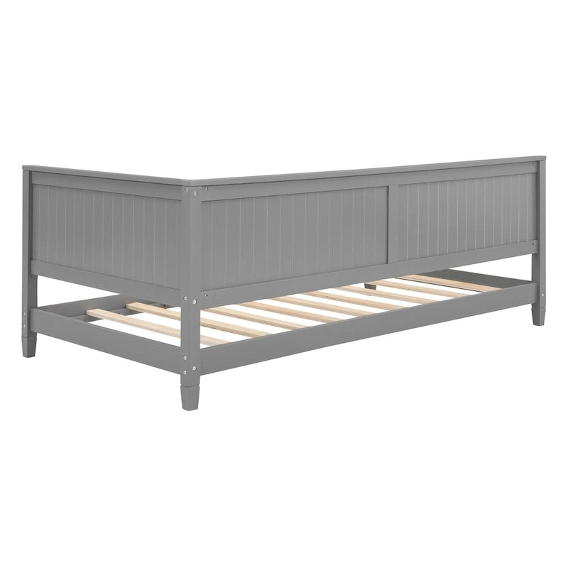 Lit de repos en bois avec dossier et accoudoirs