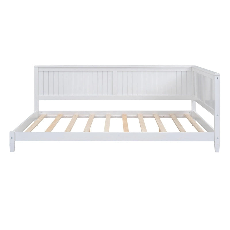 Lit de repos en bois avec dossier et accoudoirs