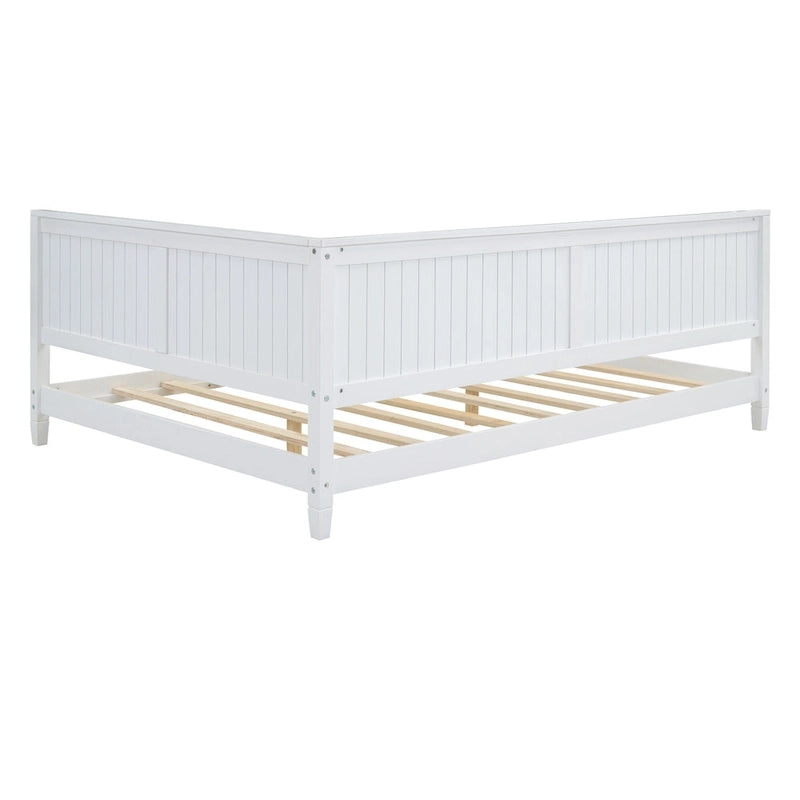 Lit de repos en bois avec dossier et accoudoirs
