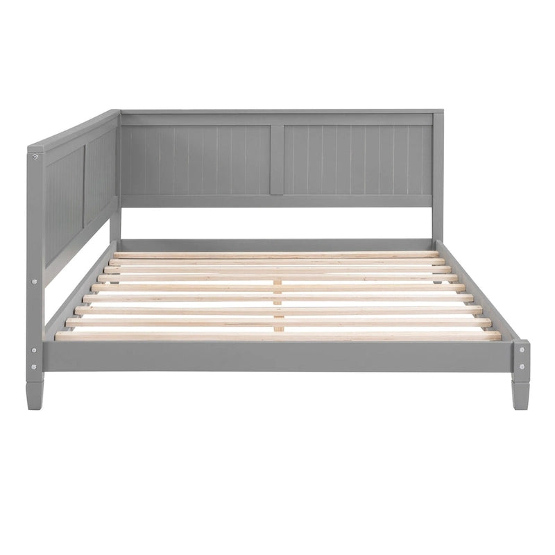 Lit de repos en bois avec dossier et accoudoirs