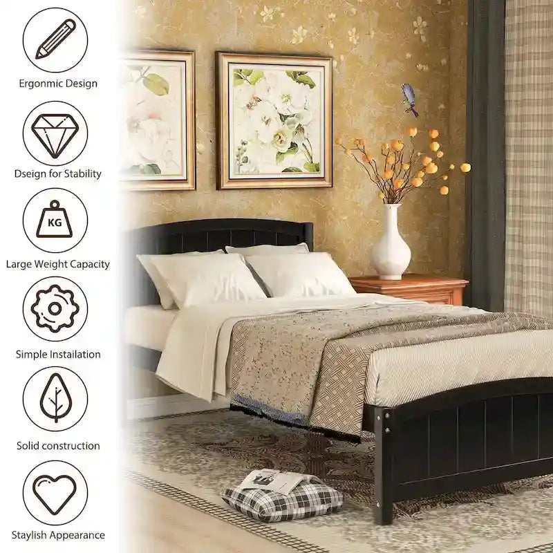 Lit plateforme en bois, taille lit simple