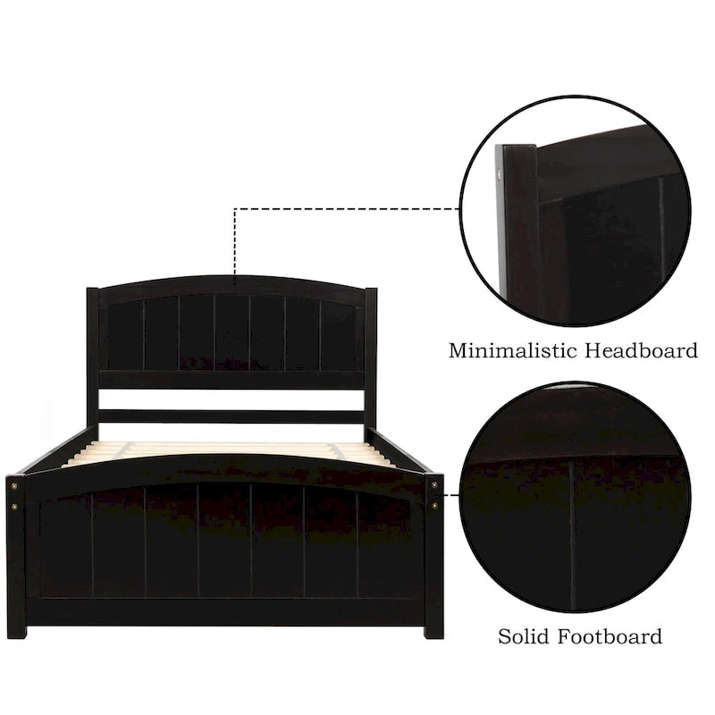 Lit plateforme en bois, taille lit simple