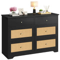 =Commode de rangement à 6 tiroirs en rotin