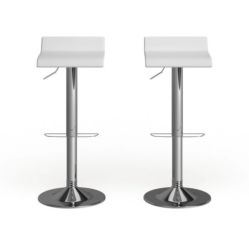 Tabourets pivotants réglables à vérin pneumatique chromés (lot de 2)