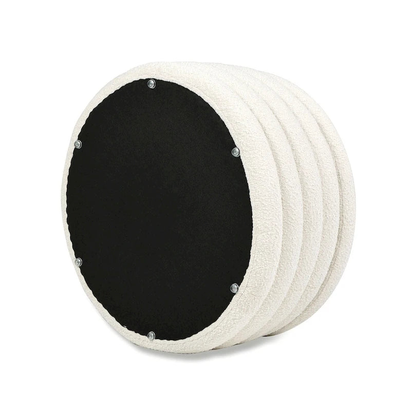 36 Poufs ronds de rangement tapissés en boucle Sherpa