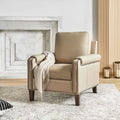 Fauteuil de transition en cuir véritable avec coussin amovible et finitions cloutées