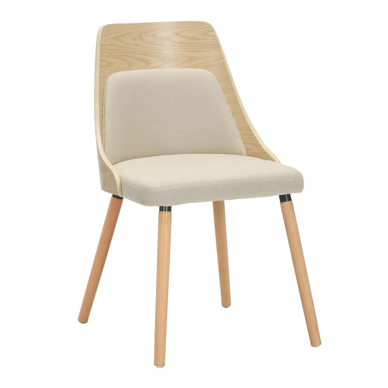 Chaises du milieu du siècle avec pieds fuselés en bois - Lot de 2