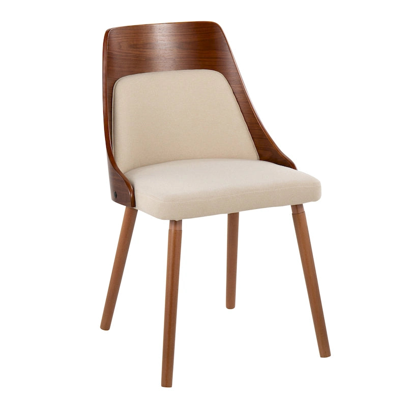 Chaises du milieu du siècle avec pieds fuselés en bois - Lot de 2