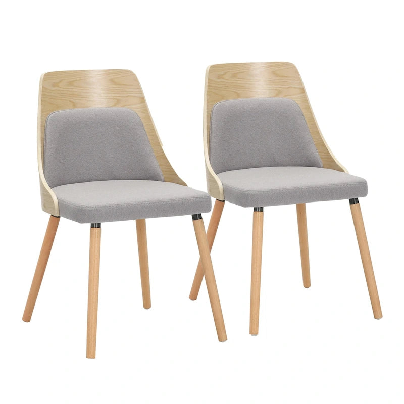 Chaises du milieu du siècle avec pieds fuselés en bois - Lot de 2