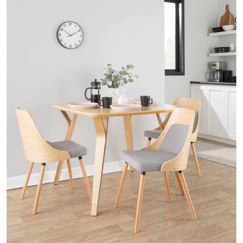 Chaises du milieu du siècle avec pieds fuselés en bois - Lot de 2
