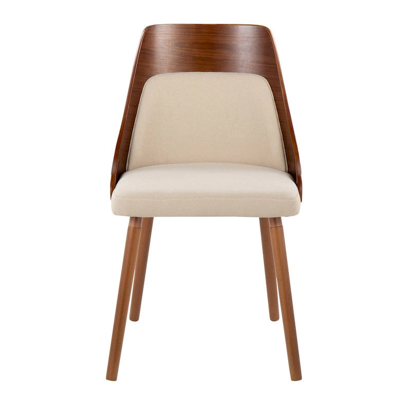 Chaises du milieu du siècle avec pieds fuselés en bois - Lot de 2