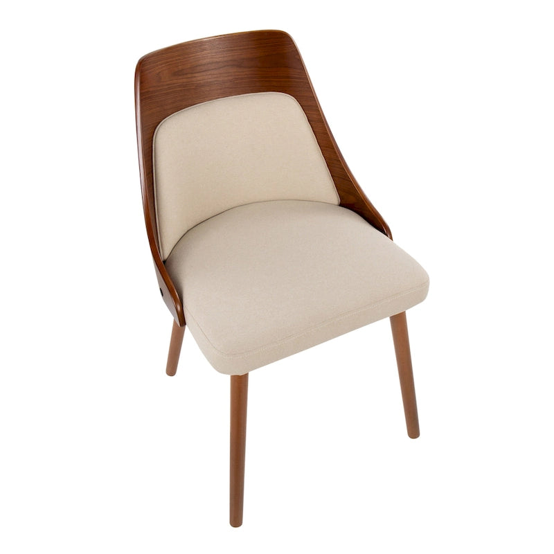 Chaises du milieu du siècle avec pieds fuselés en bois - Lot de 2