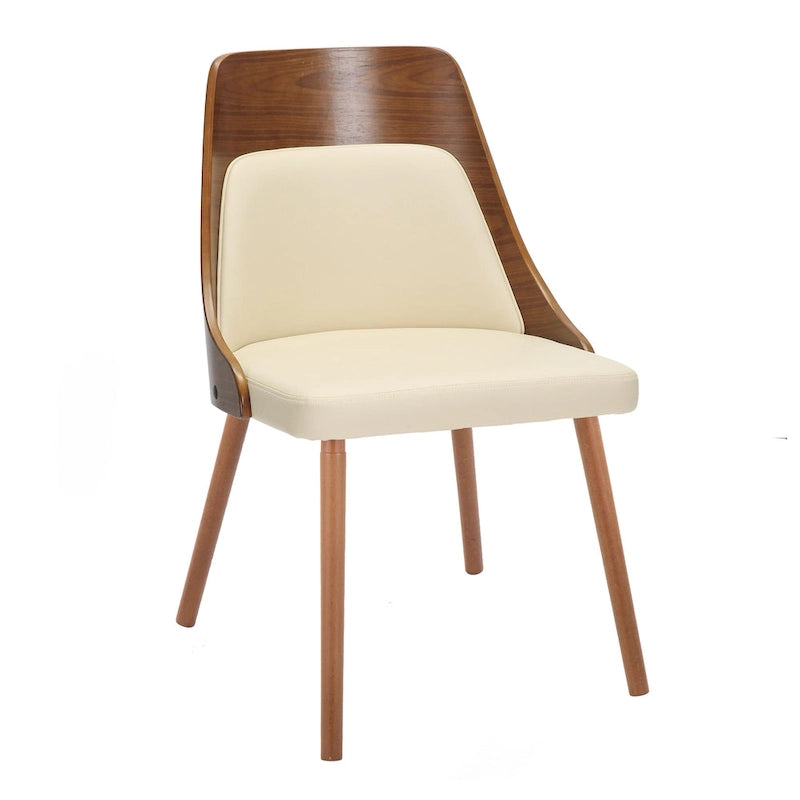 Chaises du milieu du siècle avec pieds fuselés en bois - Lot de 2