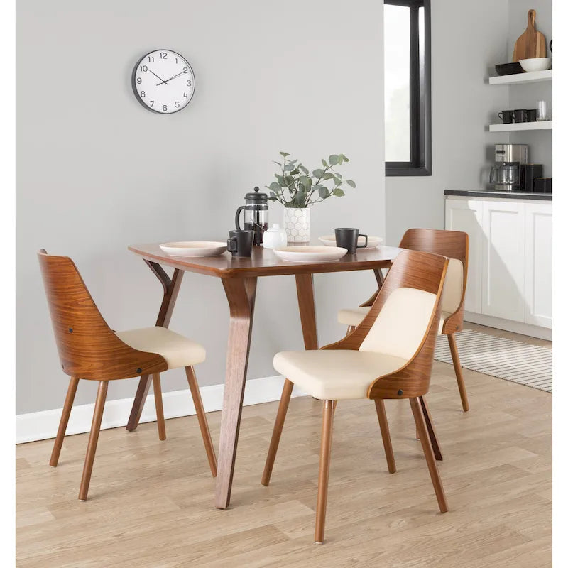 Chaises du milieu du siècle avec pieds fuselés en bois - Lot de 2