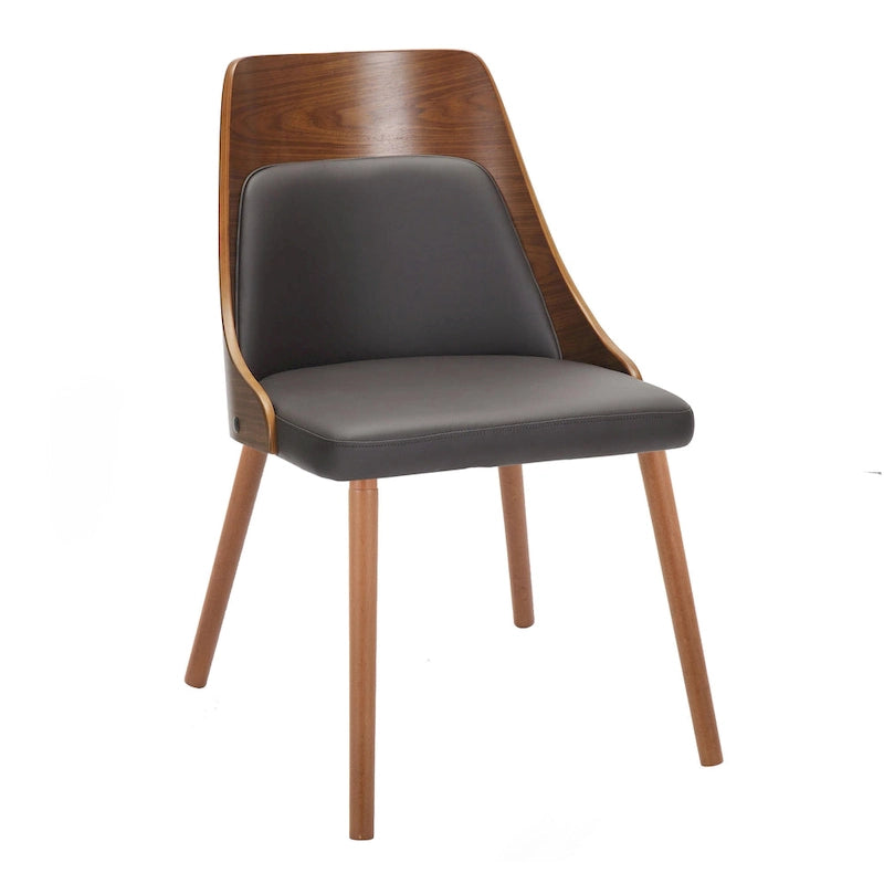 Chaises du milieu du siècle avec pieds fuselés en bois - Lot de 2