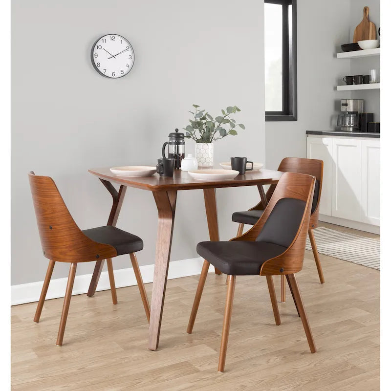 Chaises du milieu du siècle avec pieds fuselés en bois - Lot de 2
