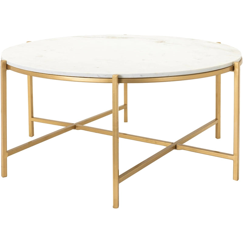 Table basse moderne artisanale en marbre et métal mat