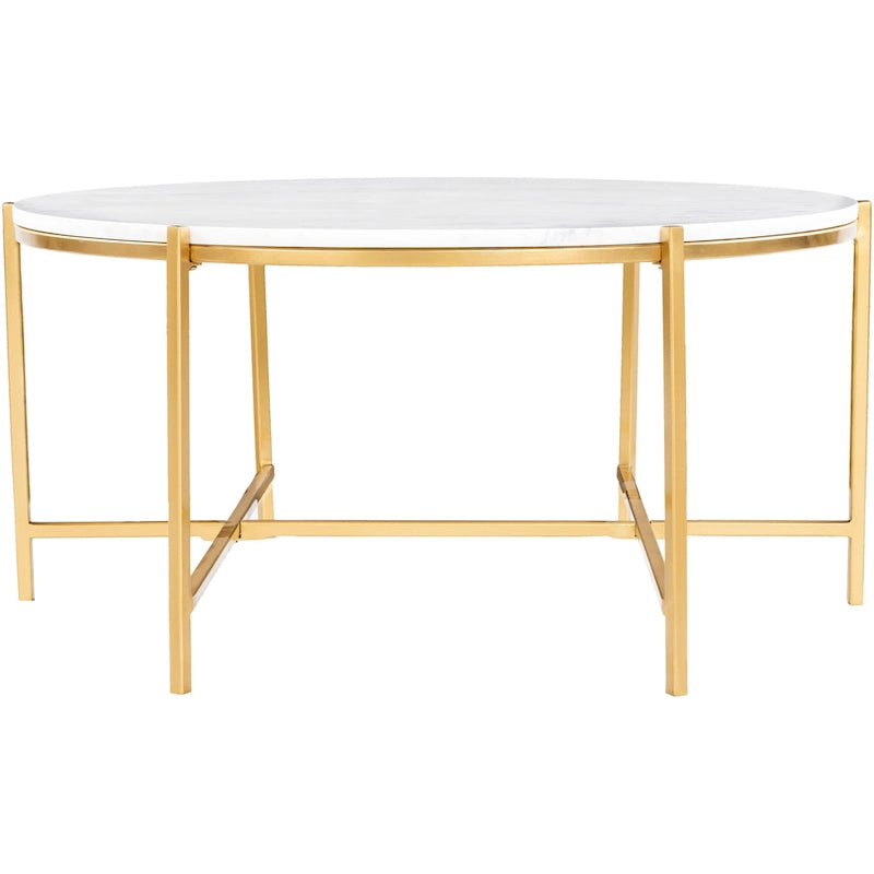 Table basse moderne artisanale en marbre et métal mat