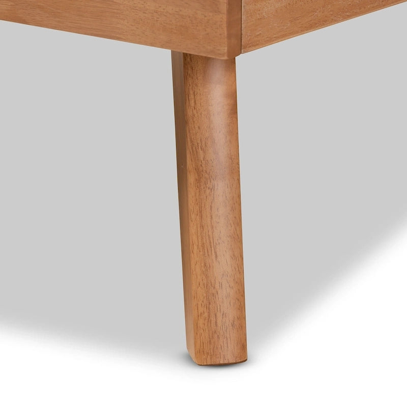 Lit plateforme en bois au fini brun contemporain
