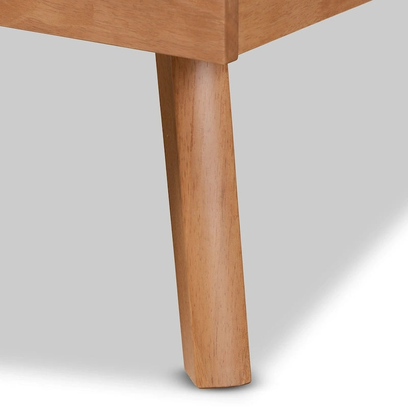 Lit plateforme en bois au fini brun contemporain