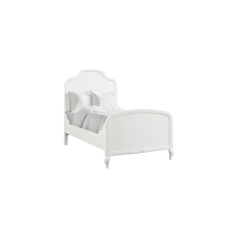 Lit à panneaux style minimaliste blanc