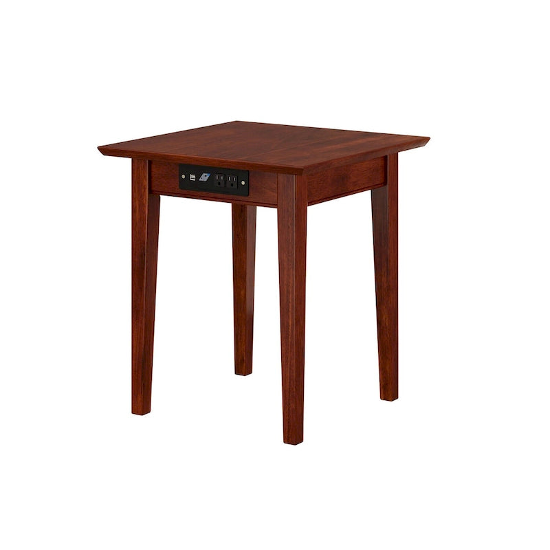Table d'appoint Shaker avec chargeur en noyer