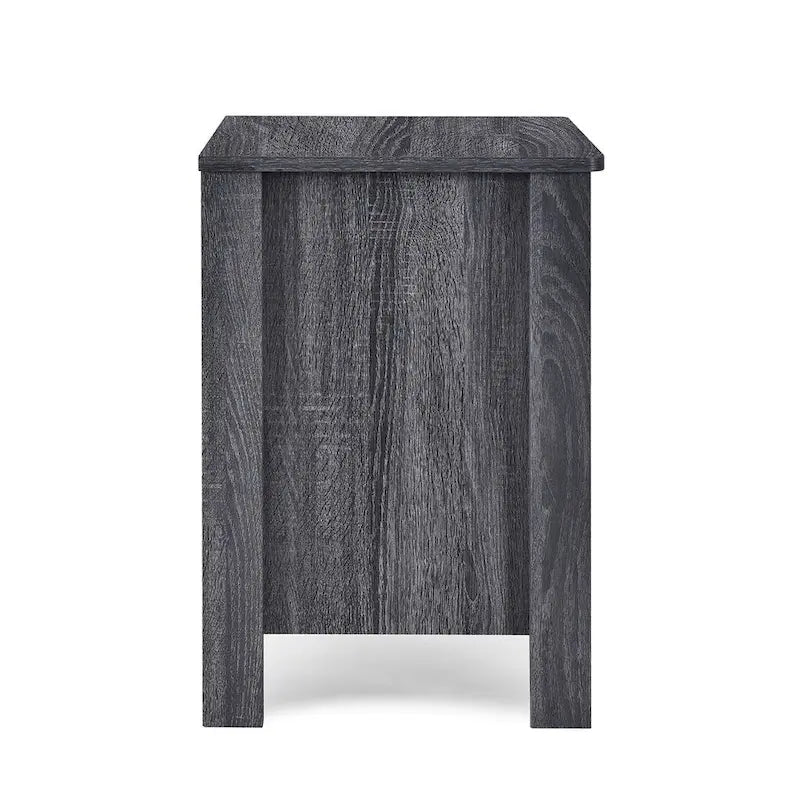 Table de chevet moderne avec 2 tiroirs et poignées métalliques