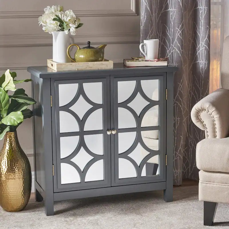 Mirror Finished Double Door Cabinet