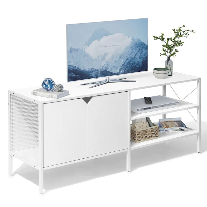 Meuble TV, console télé et centre de divertissement avec rangement - 140 cm L * 40 cm P * 61 cm H