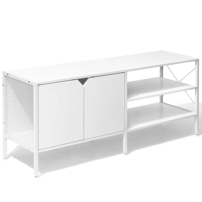 Meuble TV, console télé et centre de divertissement avec rangement - 140 cm L * 40 cm P * 61 cm H
