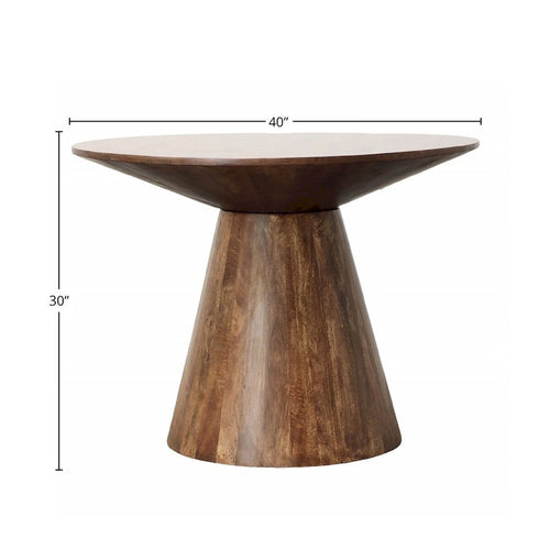 Table de salle à manger en bois de manguier, largeur 40, brun moyen