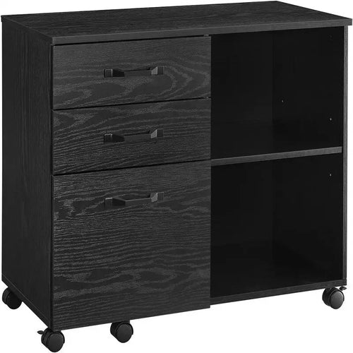 3 Drawers and Open Storage Shelves - 15.7D x 31.5W x 26H