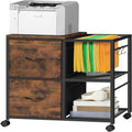 Caisson de rangement latéral à 2 tiroirs en tissu - 15,4 P x 27,9 L x 25,8 H