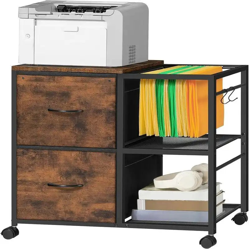 Caisson de rangement latéral à 2 tiroirs en tissu - 15,4 P x 27,9 L x 25,8 H