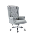 Chaise de bureau à oreilles, revêtement en lin