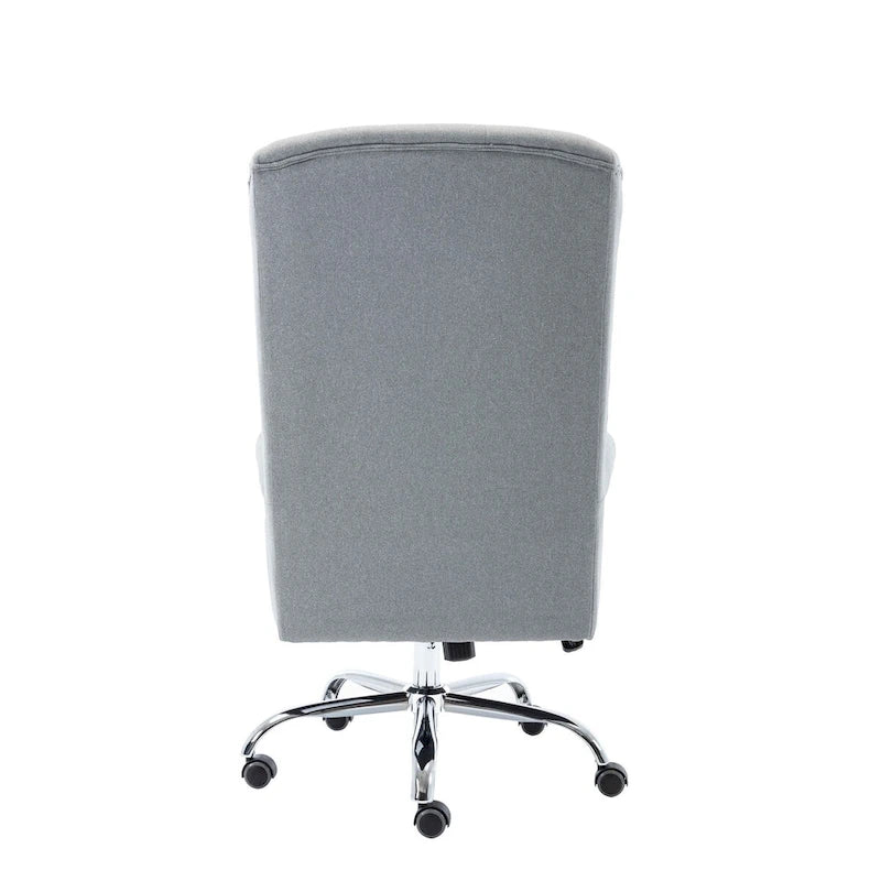 Chaise de bureau à oreilles, revêtement en lin