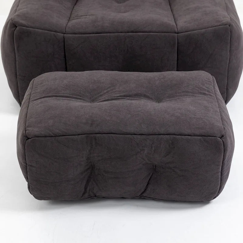 Fauteuil poire duveteux, canapé paresseux ultra doux avec mousse à mémoire de forme et repose-pieds, fauteuil poire moderne pour intérieur