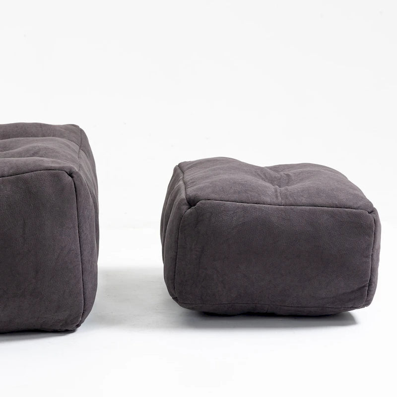 Fauteuil poire duveteux, canapé paresseux ultra doux avec mousse à mémoire de forme et repose-pieds, fauteuil poire moderne pour intérieur