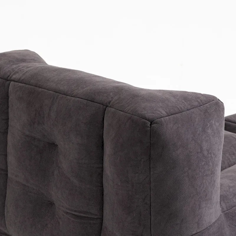 Fauteuil poire duveteux, canapé paresseux ultra doux avec mousse à mémoire de forme et repose-pieds, fauteuil poire moderne pour intérieur