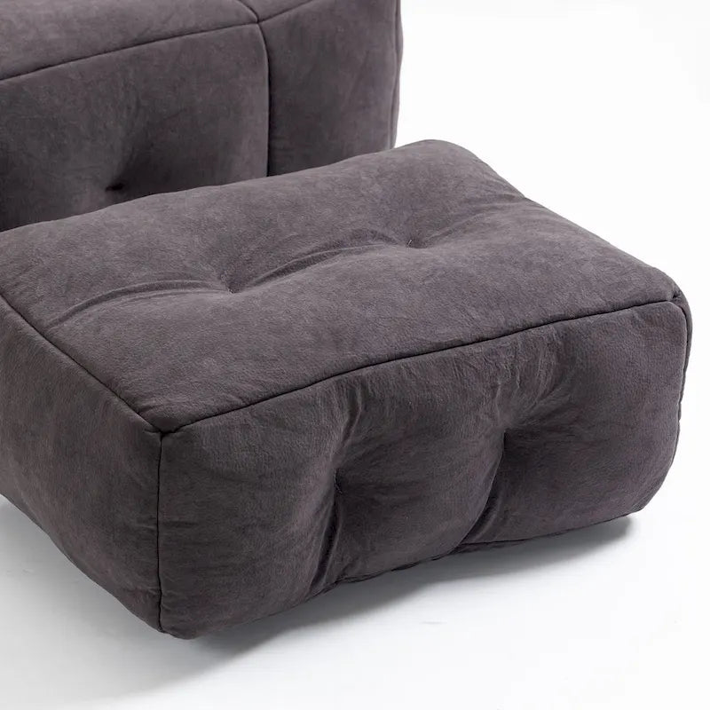 Fauteuil poire duveteux, canapé paresseux ultra doux avec mousse à mémoire de forme et repose-pieds, fauteuil poire moderne pour intérieur