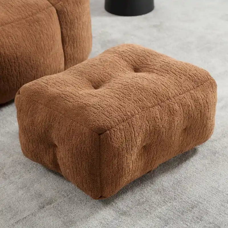 Fauteuil poire duveteux, canapé paresseux ultra doux avec mousse à mémoire de forme et repose-pieds, fauteuil poire moderne pour intérieur