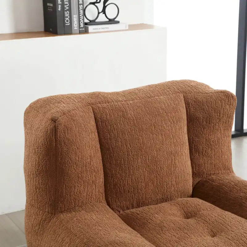 Fauteuil poire duveteux, canapé paresseux ultra doux avec mousse à mémoire de forme et repose-pieds, fauteuil poire moderne pour intérieur