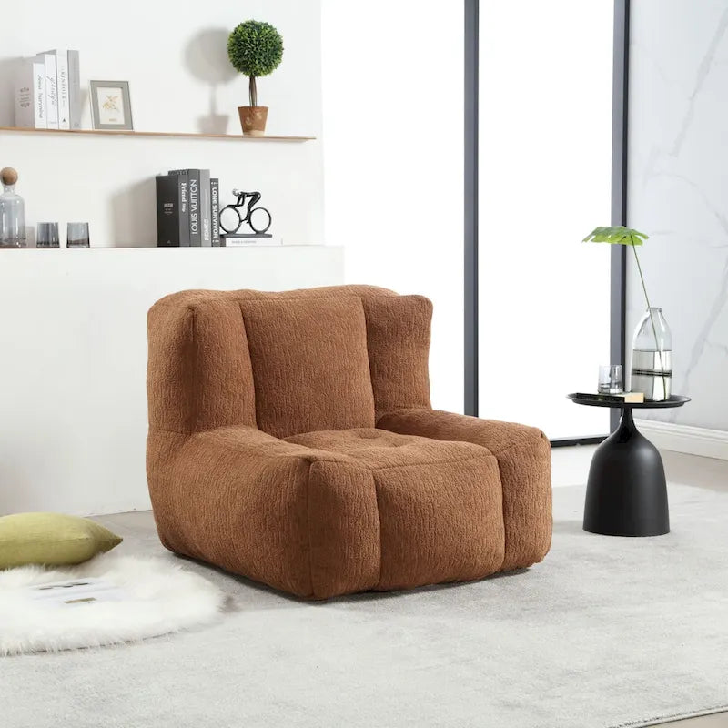 Fauteuil poire duveteux, canapé paresseux ultra doux avec mousse à mémoire de forme et repose-pieds, fauteuil poire moderne pour intérieur