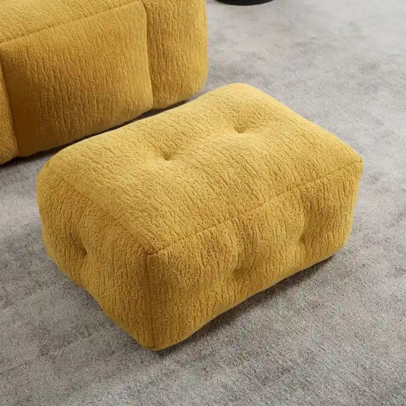 Fauteuil poire duveteux, canapé paresseux ultra doux avec mousse à mémoire de forme et repose-pieds, fauteuil poire moderne pour intérieur