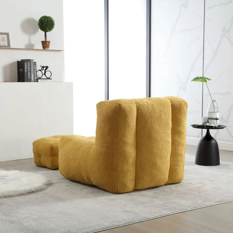 Fauteuil poire duveteux, canapé paresseux ultra doux avec mousse à mémoire de forme et repose-pieds, fauteuil poire moderne pour intérieur